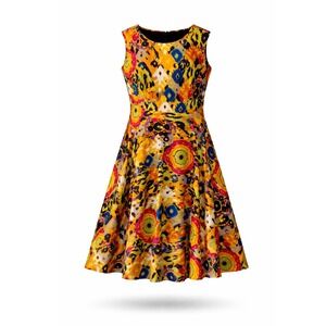 Ashro Art Teacher Fit & Flare Dress Women 22W Abstract Maximalist Colorpop